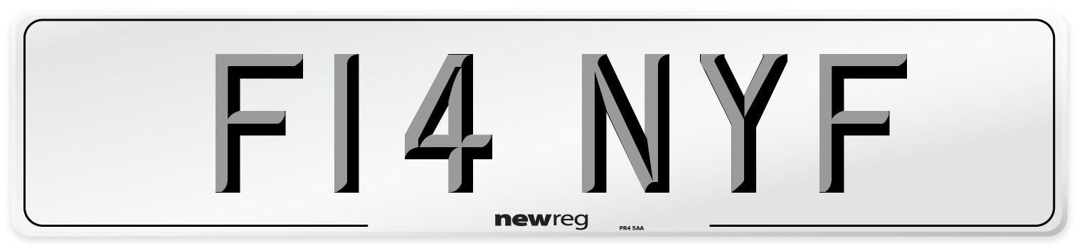 F14 NYF Number Plate from New Reg